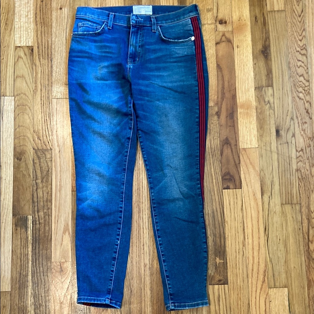 Current/Elliott Skinny Jeans Blue and Red
